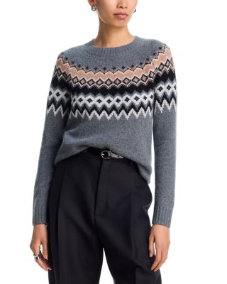 100% Cashmere Fairisle Crewneck Sweater - Exclusive