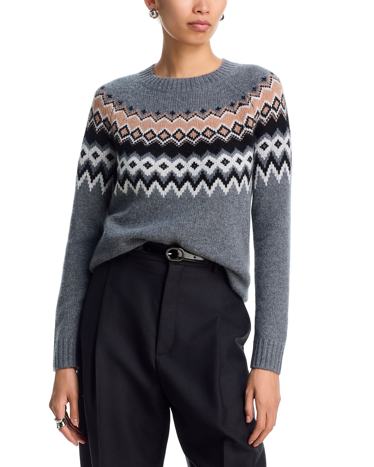C by Bloomingdale's Cashmere Fairisle Crewneck Sweater - Exclusive