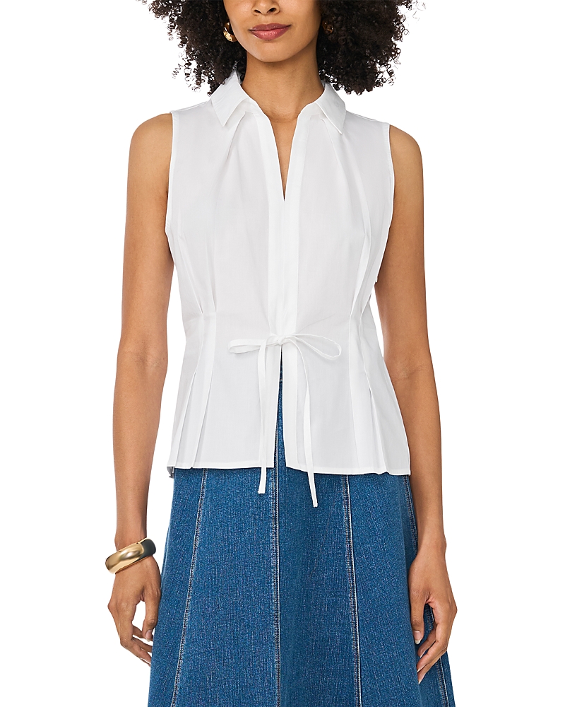 1.state Collared Tie Front Sleeveless Top