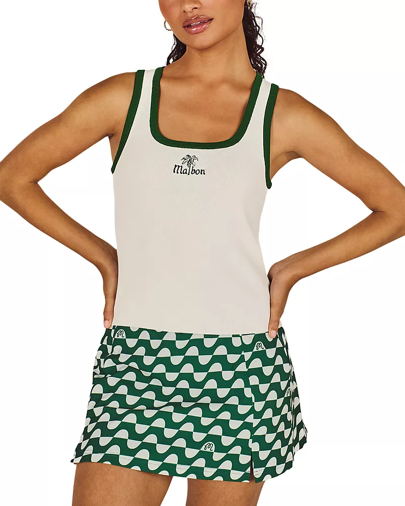 Malbon Abella Ribbed Knit Tank Top