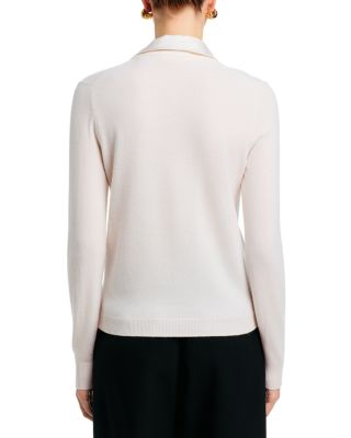 Cashmere Mixed Media Cardigan Sweater - thumbnail 3