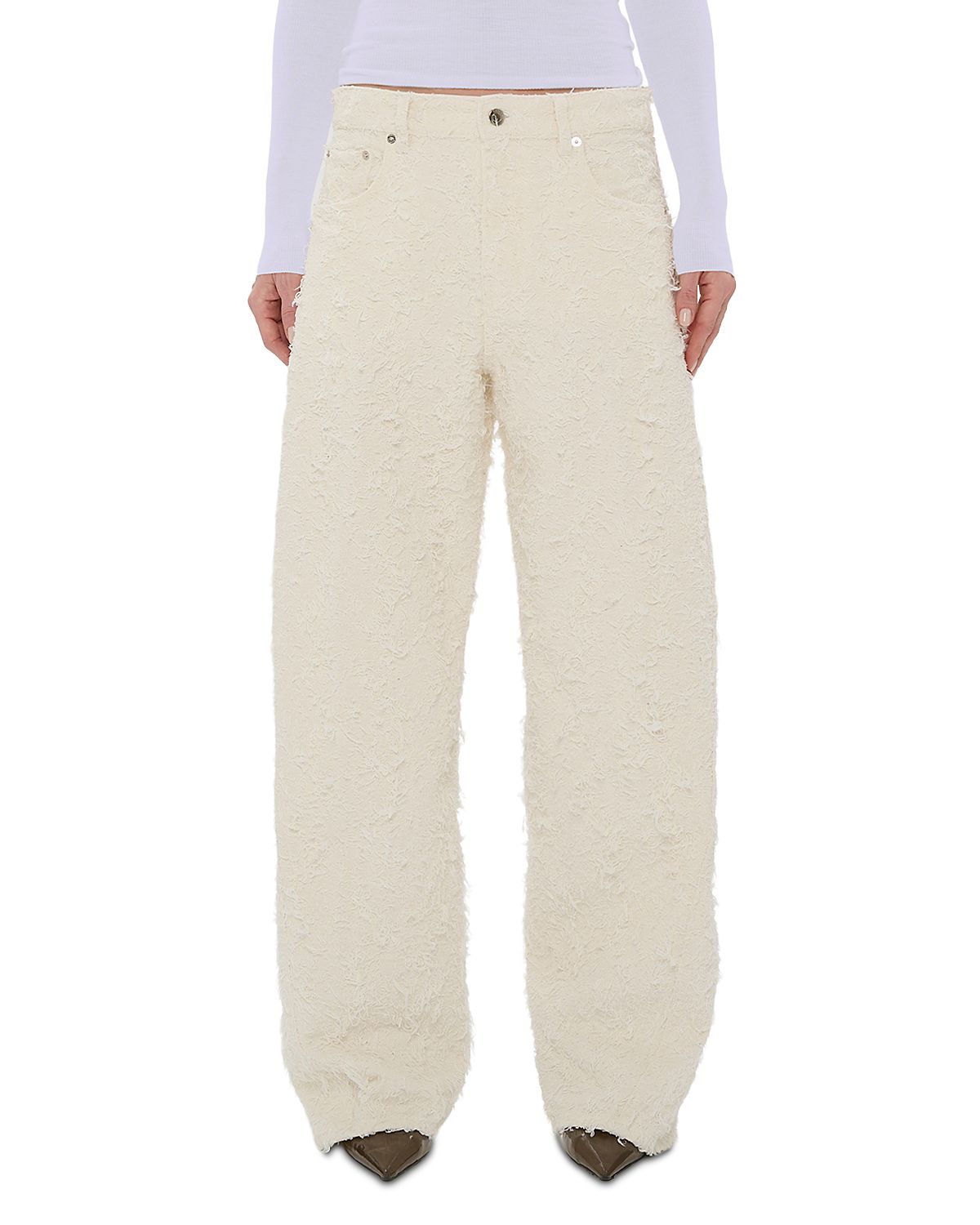 Haikure Clyde Eyelash Texture Mid Rise Wide Leg Jeans