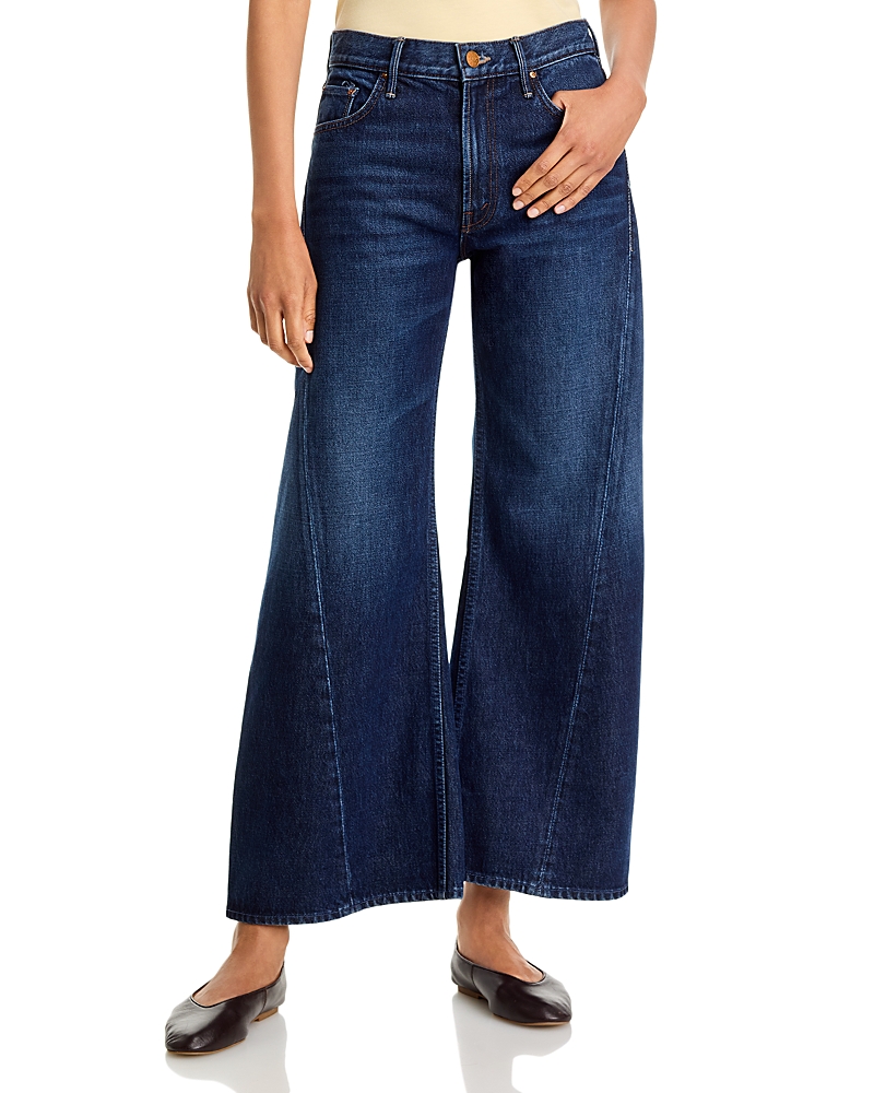 Mother Lil Lemon Twist High Rise Wide Leg Jeans in Fresh Squeezed