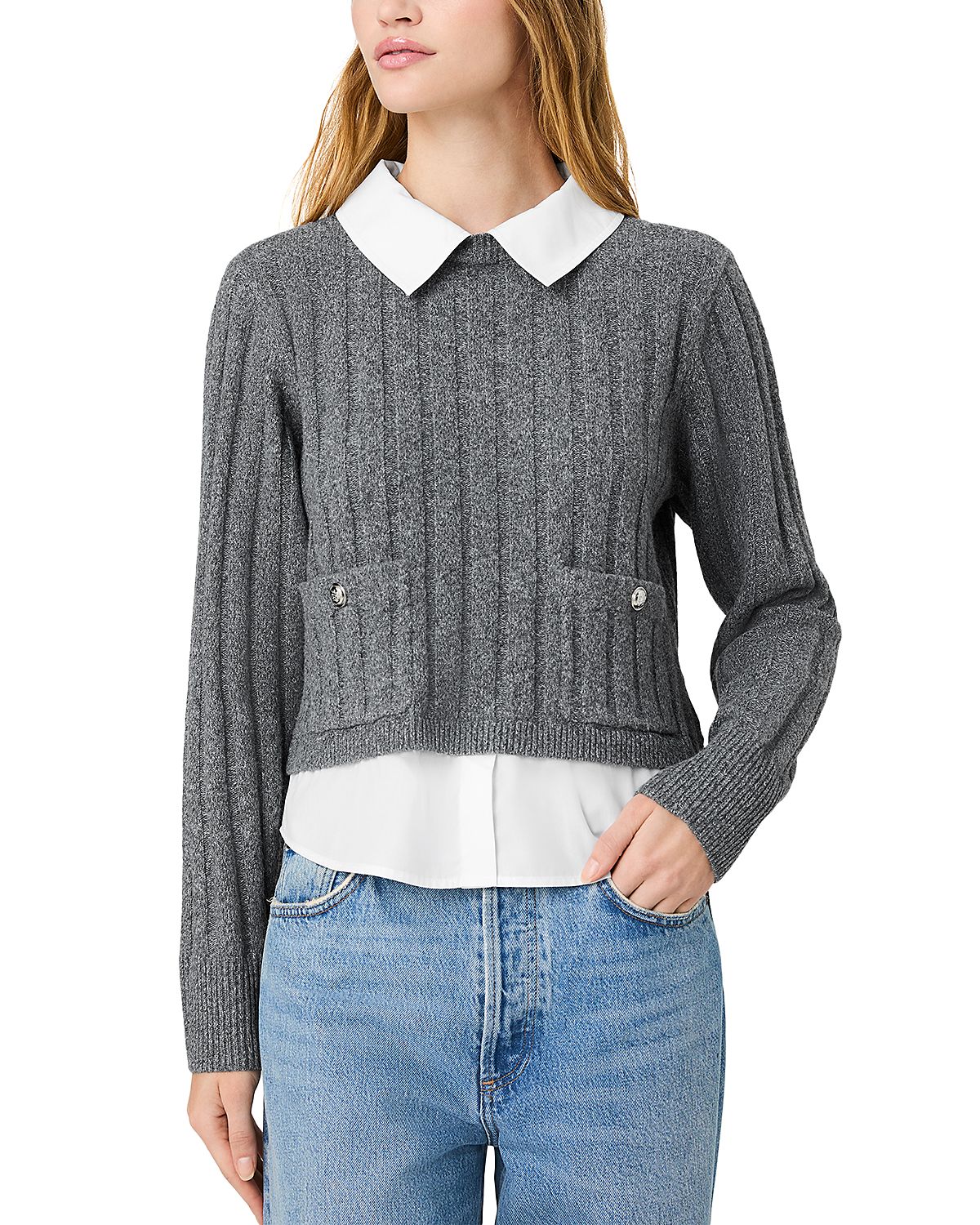 French Connection Aleyna Mixed Media Sweater