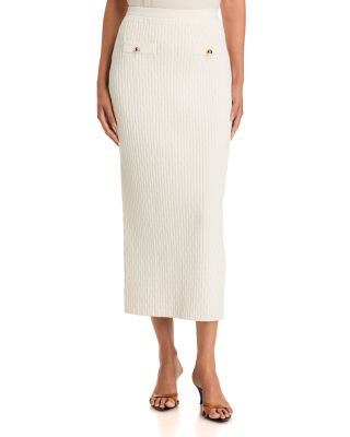 Milla Buttoned Faux Pocket Midi Skirt