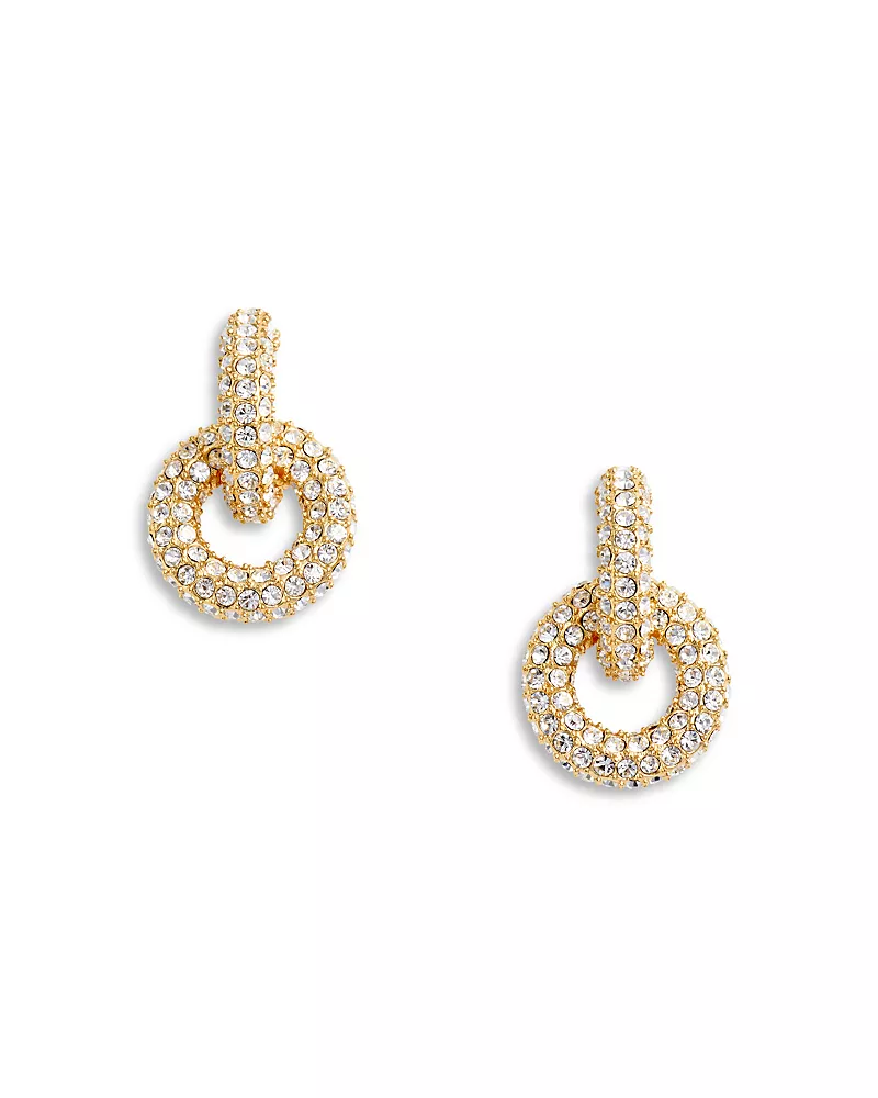 Self-Portrait Small Crystal Hoop Earrings