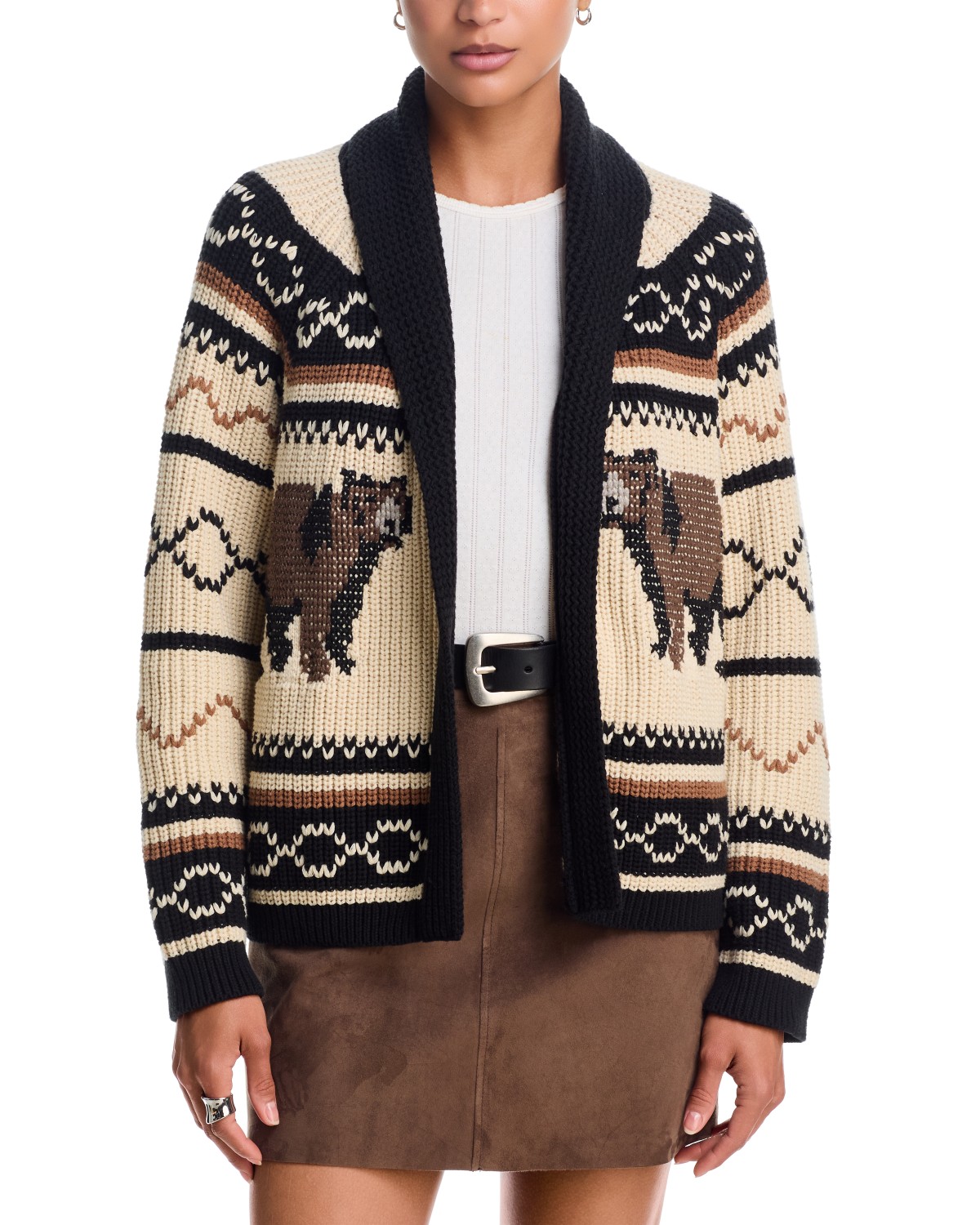 The Bear Lodge Cotton Blend Open Cardigan Sweater