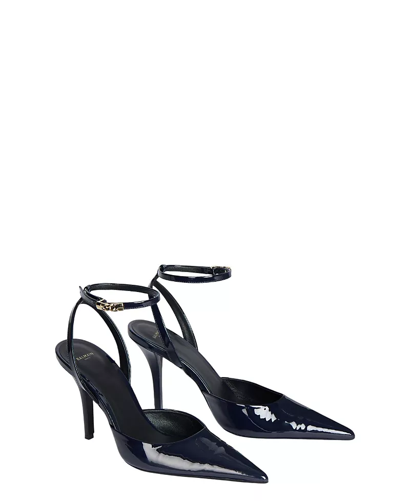 Balmain Women's Patent Leather Strappy Courts