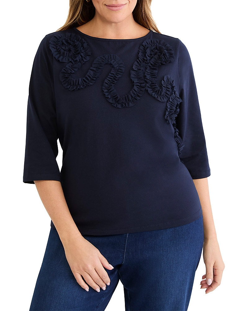 Nic+Zoe Plus Mesh Applique Top