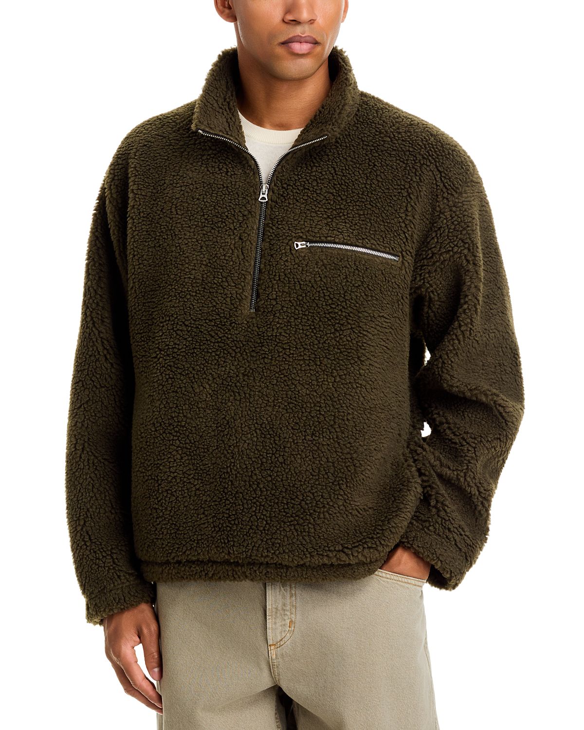 Madewell Half Zip Fleece Pullover Sweatshirt