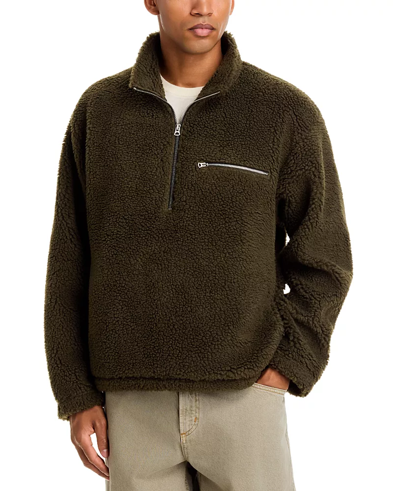 Madewell Half Zip Fleece Pullover Sweatshirt