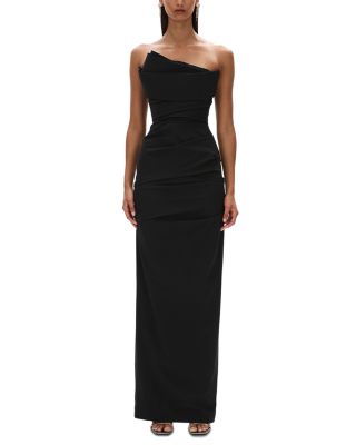 Salma Asymmetric Strapless Gown