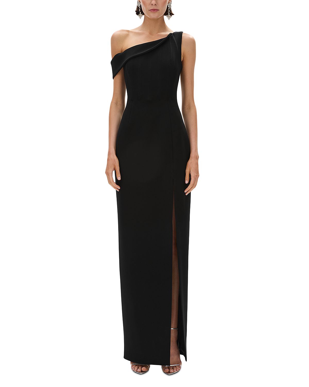 Rachel Gilbert Emilie Asymmetric Side Slit Gown