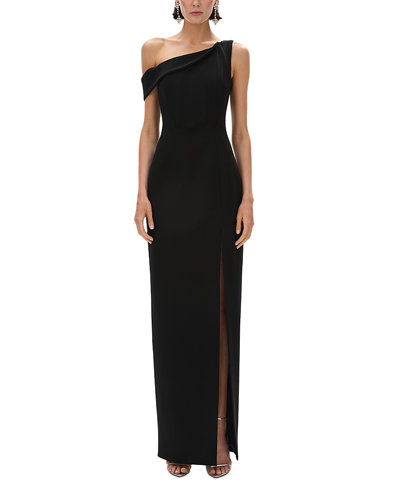Rachel Gilbert Emilie Asymmetric Side Slit Gown