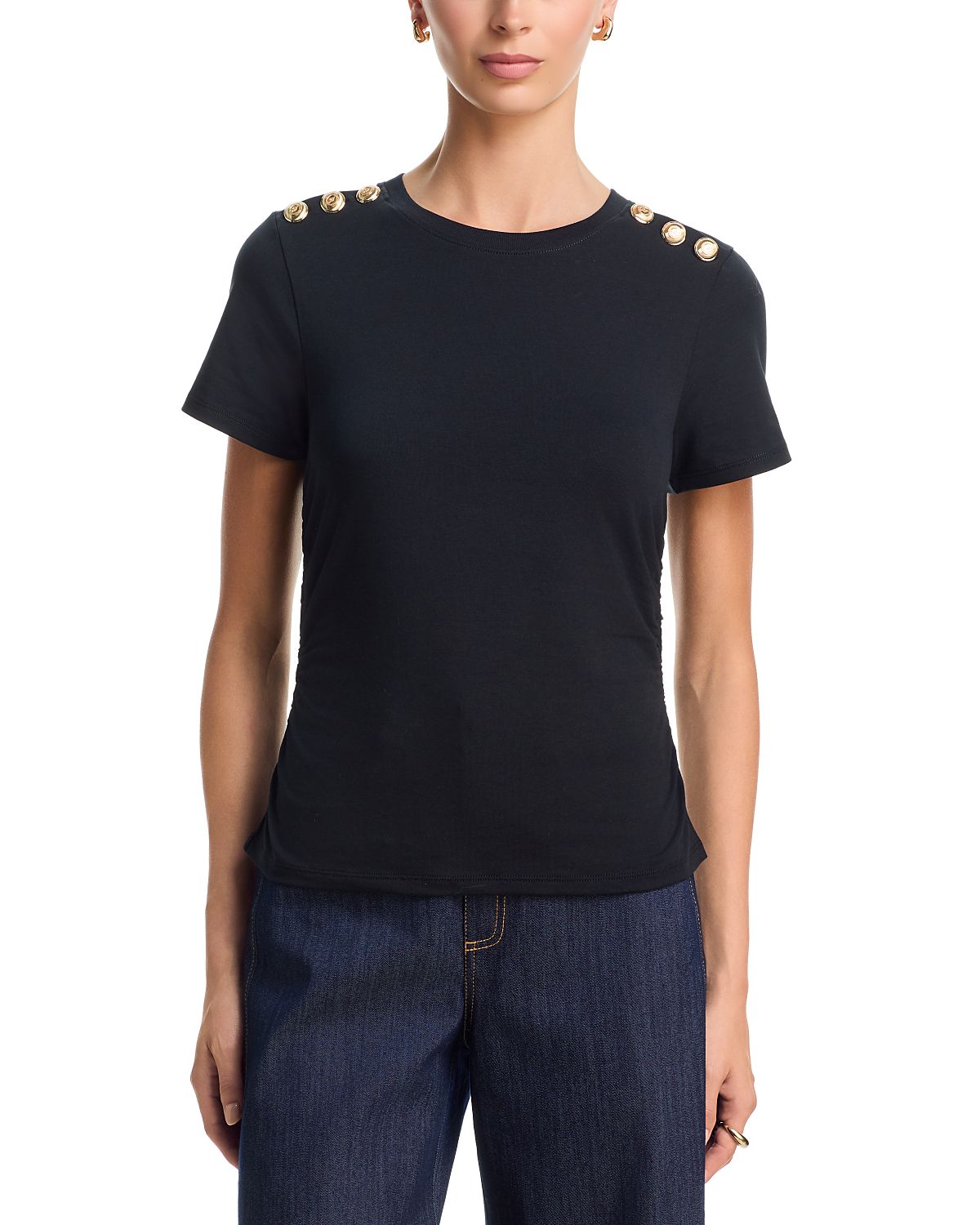Cinq a Sept Jasper Button Shoulder Top