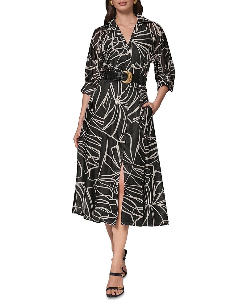Donna Karan Belted Organza Shirtdress