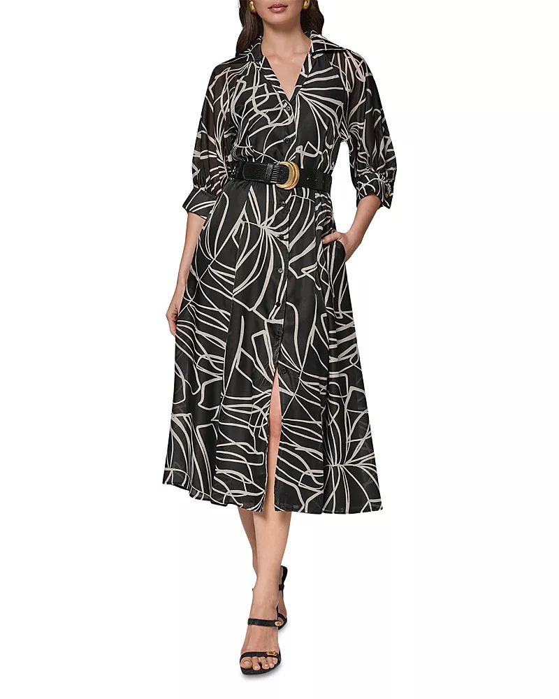 Donna Karan Belted Organza Shirtdress
