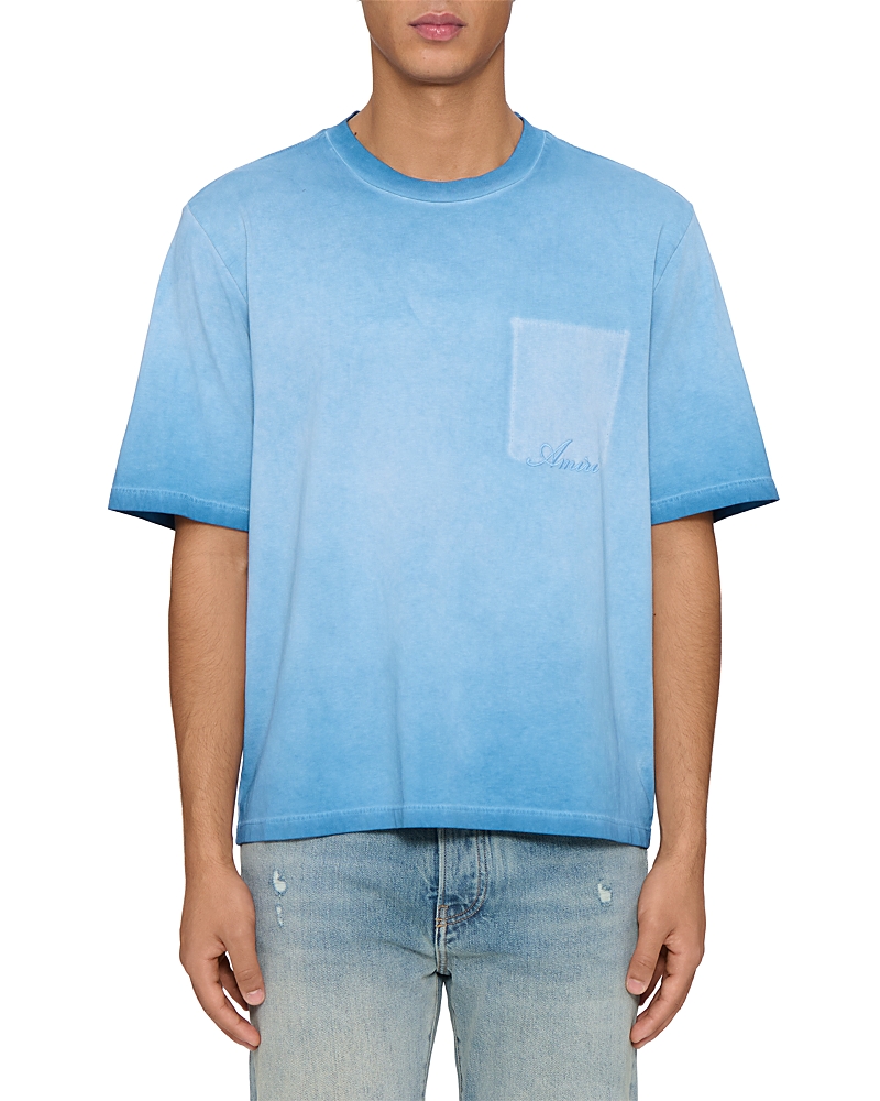 amiri Faded Pocket Cropped Cotton T-Shirt