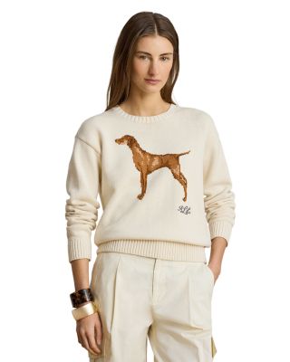 Intarsia Knit Vizsla Sweater