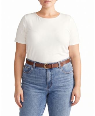  Women's Plus Lily Liquid Jersey Crew Neck Stovepipe Tee