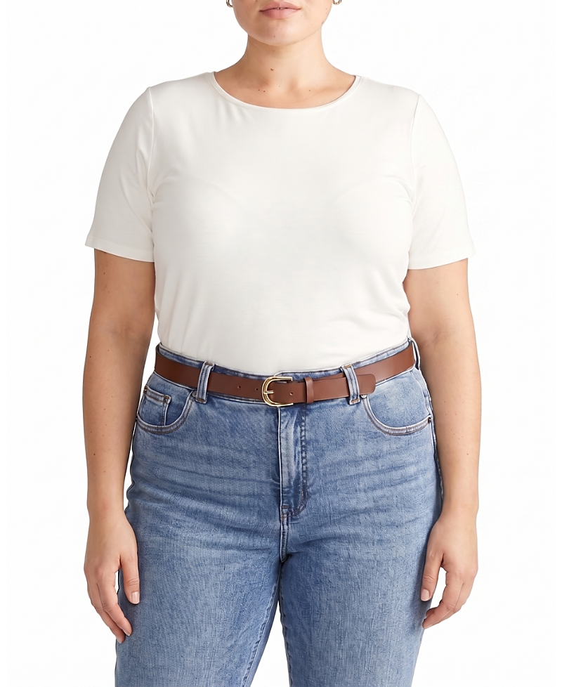 Universal Standard Women's Plus Lily Liquid Jersey Crew Neck Stovepipe Tee
