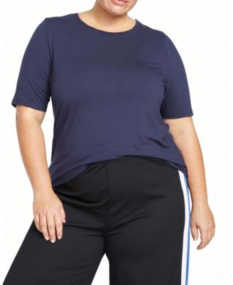 Universal Standard Women's Plus Lily Liquid Jersey Crew Neck Stovepipe Tee