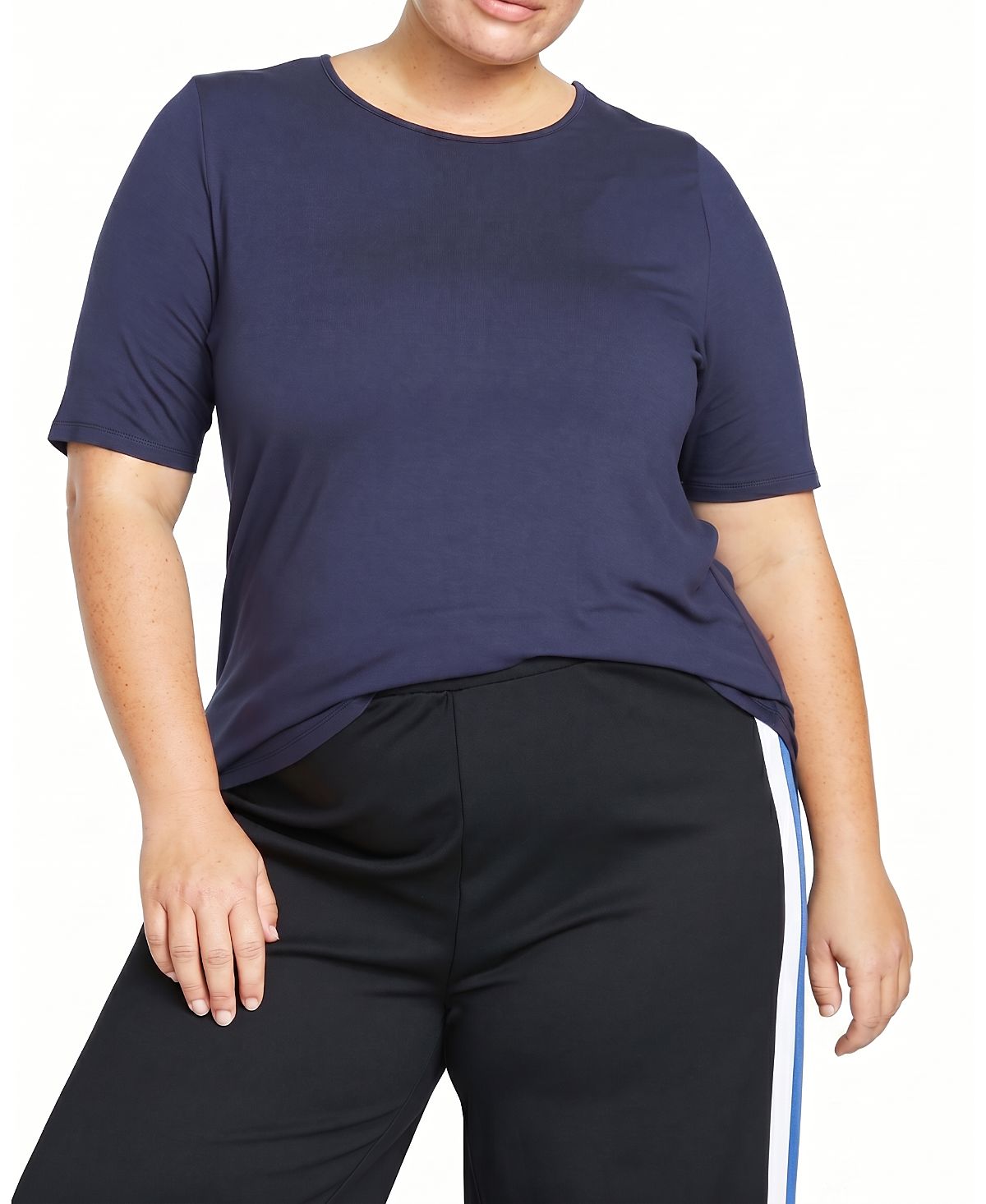 Universal Standard Women's Plus Lily Liquid Jersey Crew Neck Stovepipe Tee