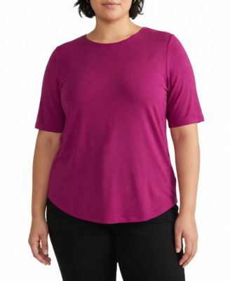 Universal Standard Women's Plus Lily Liquid Jersey Crew Neck Stovepipe Tee