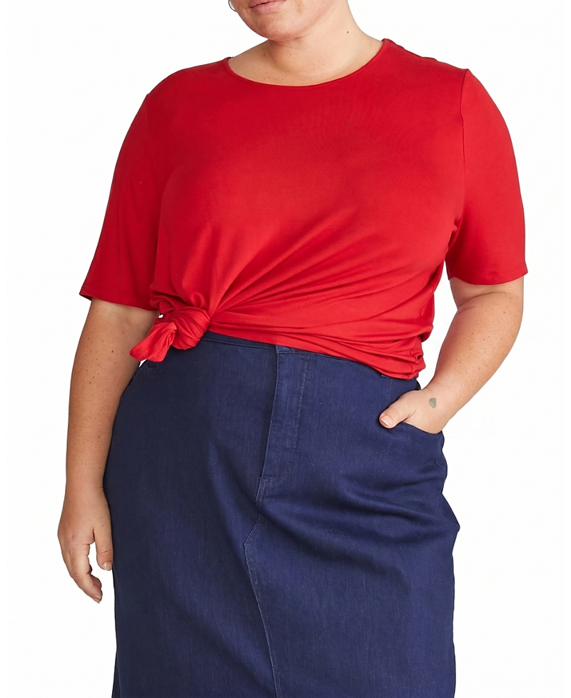 Universal Standard Women's Plus Lily Liquid Jersey Crew Neck Stovepipe Tee