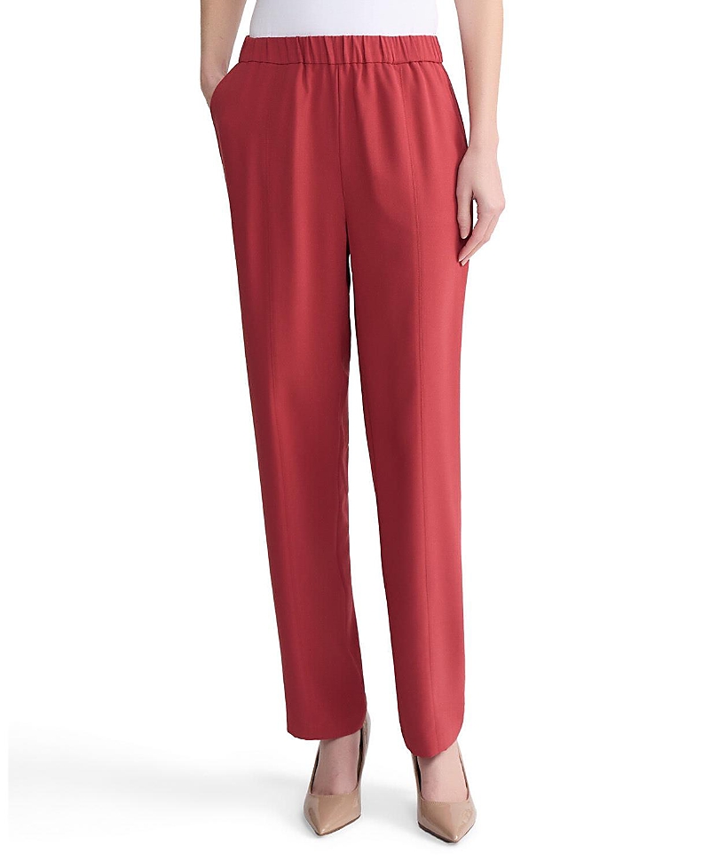 Misook Nora Straight Leg Crepe De Chine Pant