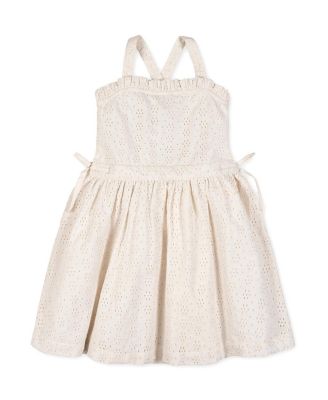  Girls' Organic Ruffle Edge Eyelet Apron Dress - Little Kid, Big Kid