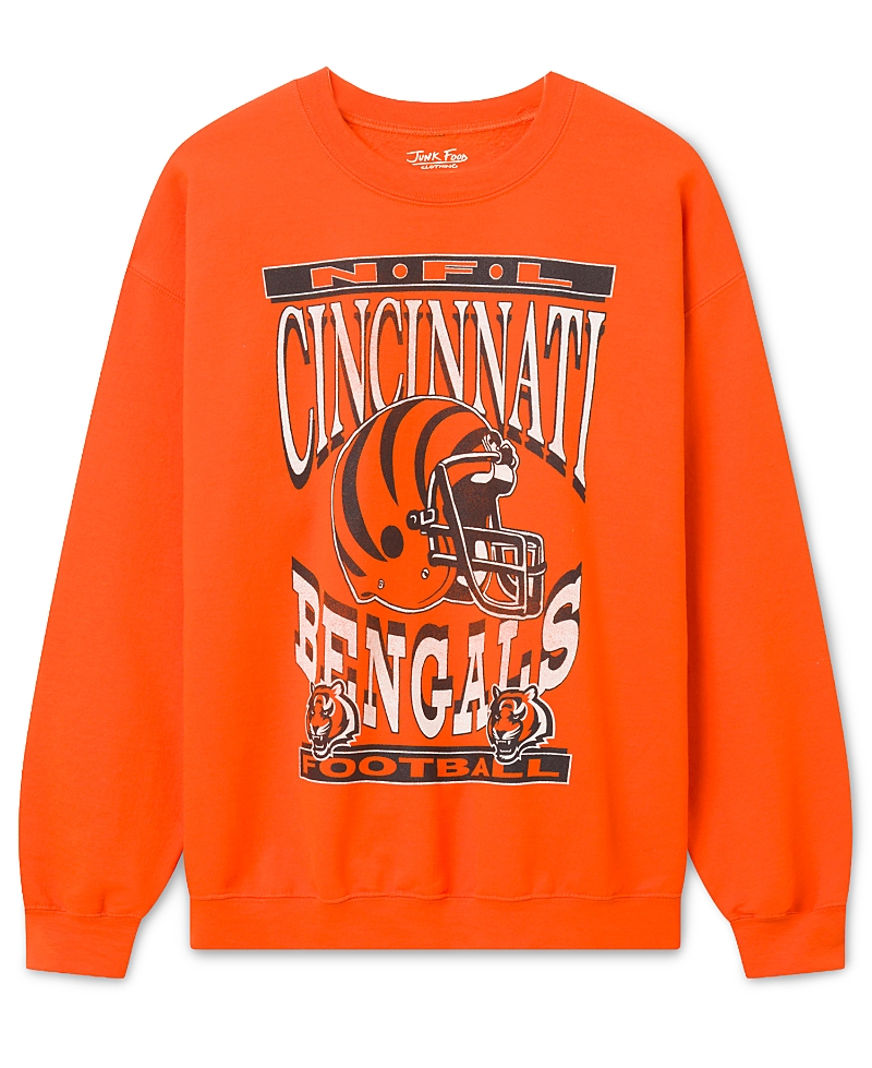 Junk Food Clothing Unisex Cincinnati Bengals Helmet Flea Market Crew Fleece Sweatshirt