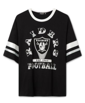  Women's NFL Las Vegas Raiders Glitter Boxy Ringer