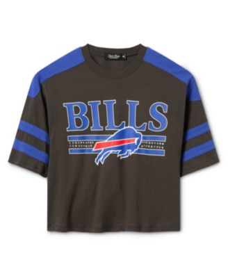  Women's NFL Buffalo Bills Striped Bling Crop Tee