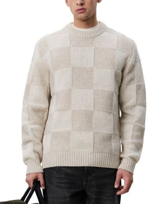 Loose Fit Check Knit Sweater