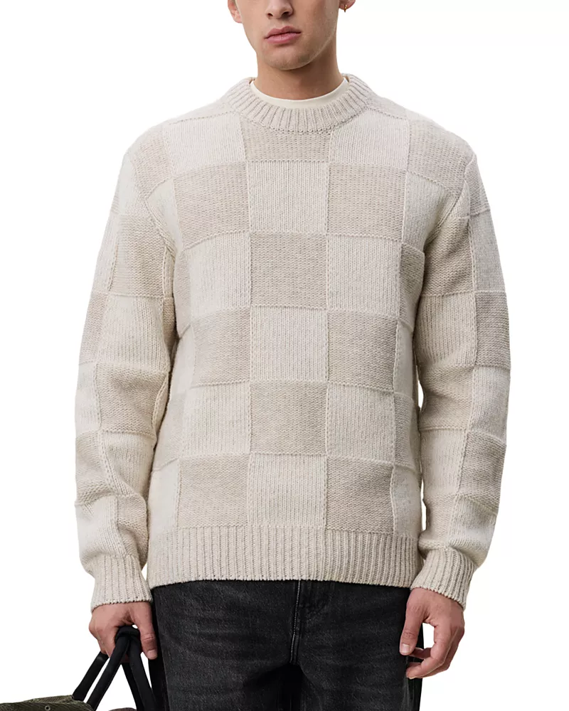 Les Deux Loose Fit Check Knit Sweater