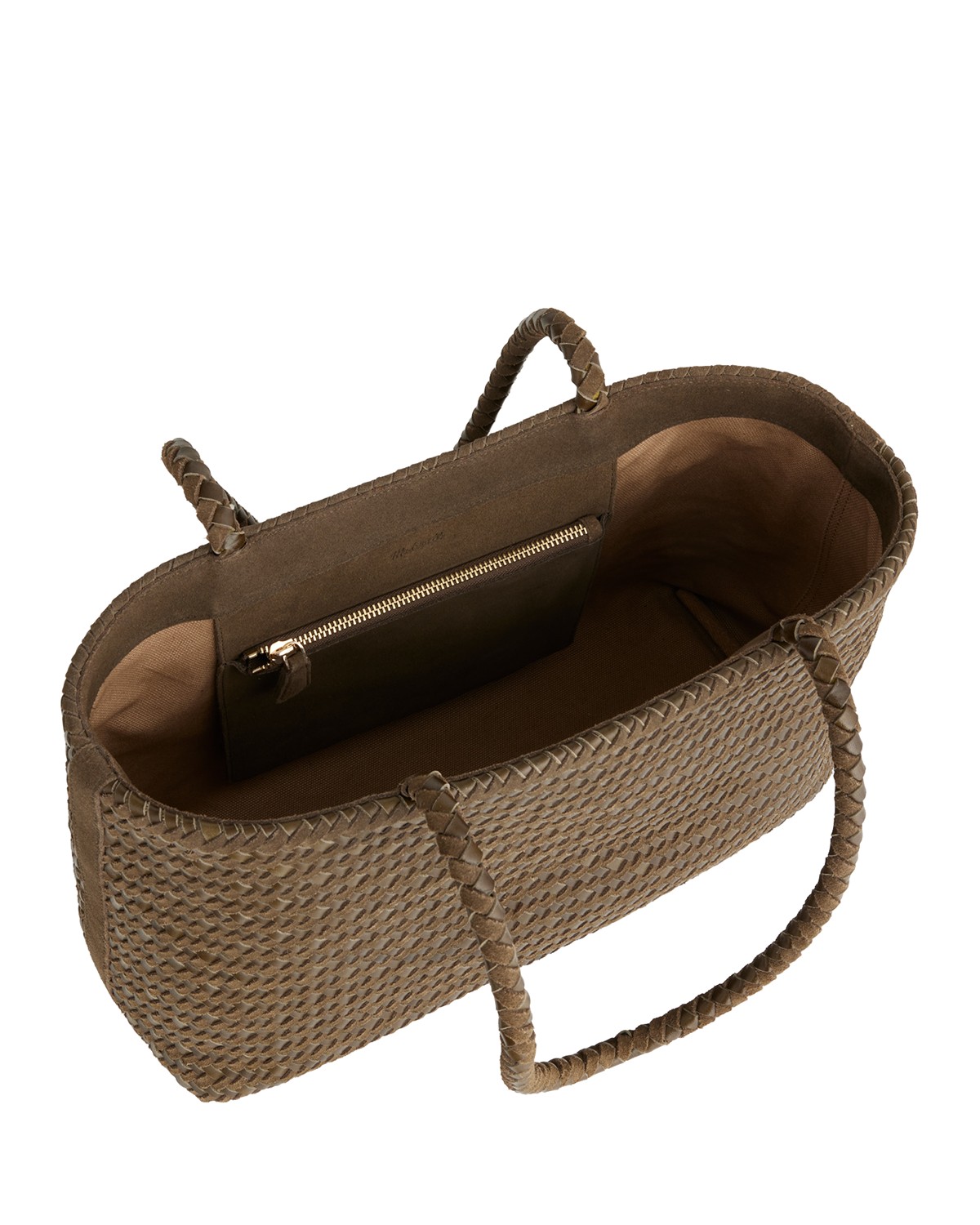 Suede Leather Handwoven Tote