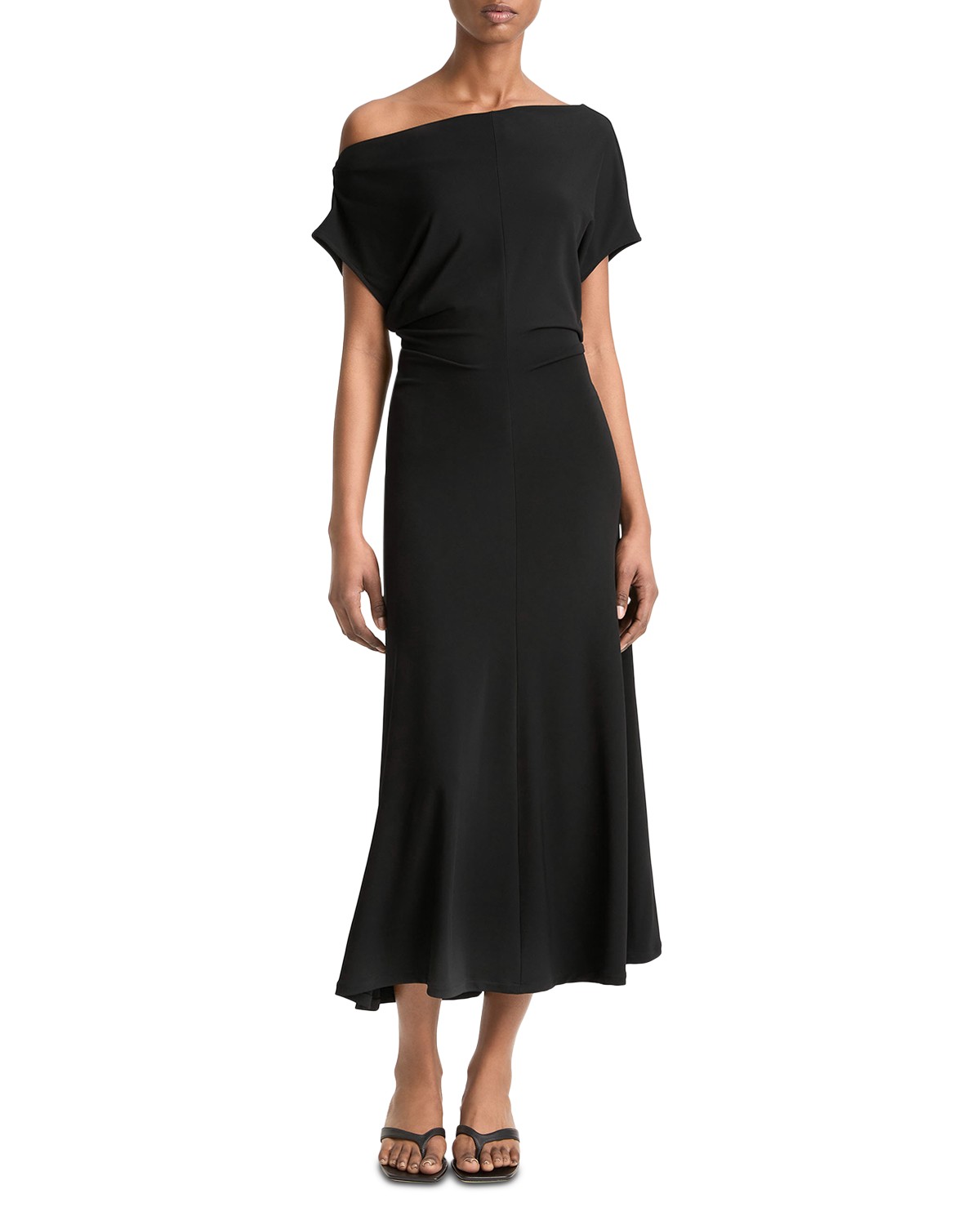 Vince Matte Jersey Off-the-Shoulder Midi Dress