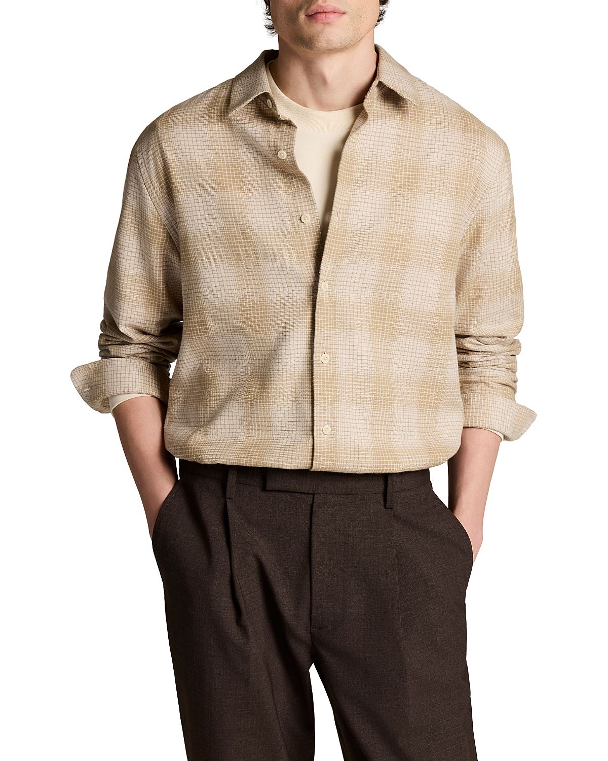 Vince Ballow Plaid Cotton Shirt