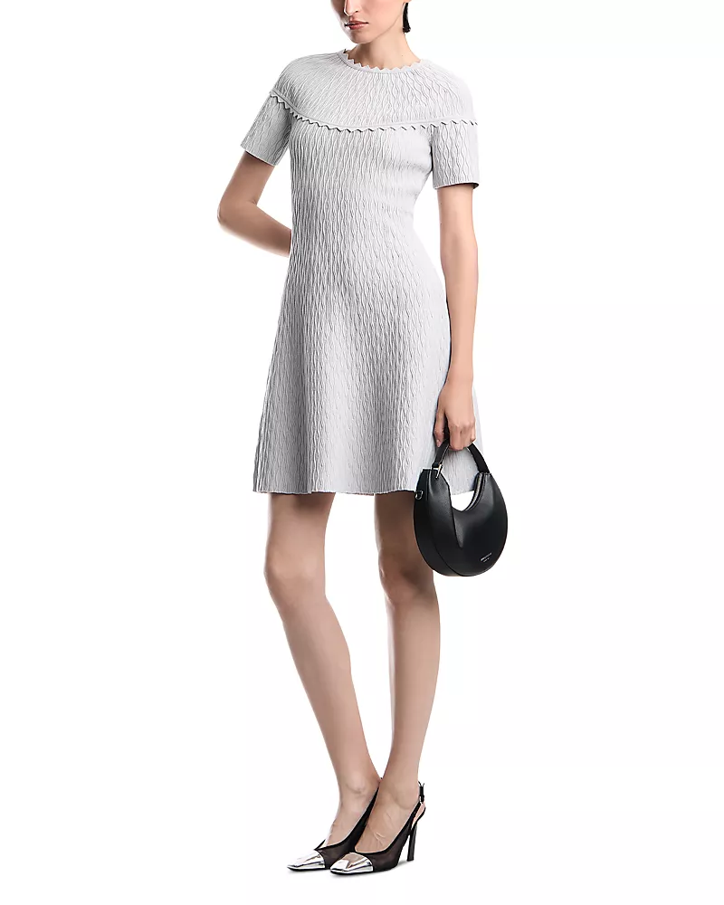 Emporio Armani Kimono Sleeve Scalloped Dress
