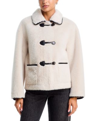 Faux Shearling Spread Collar Jacket - Exclusive