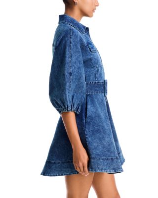 denim dress slit Side Midi Small Ganni Leopard Print Denim Strapless Midi with High bottom-type Wash:Black
