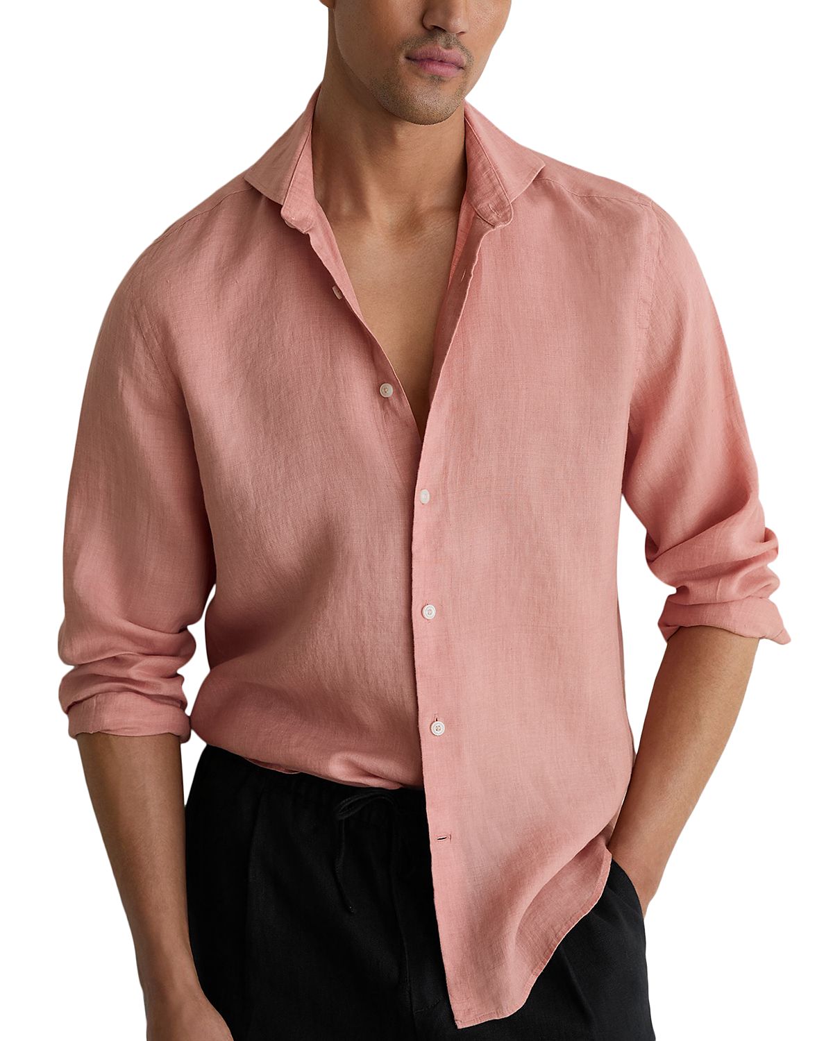 Reiss Long Sleeve Linen Shirt
