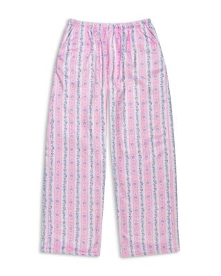 Girls' Floral Stripes Printed Plush Pants - Little Kid, Big Kid