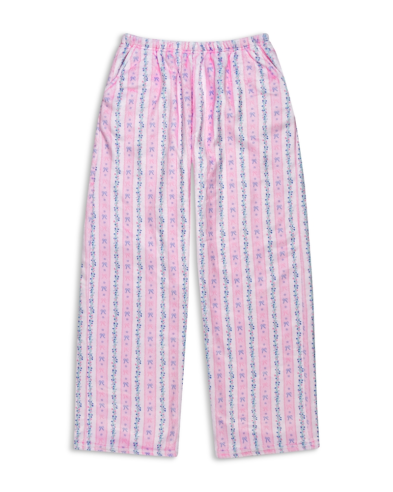 Iscream Girls' Floral Stripes Printed Plush Pants - Little Kid, Big Kid