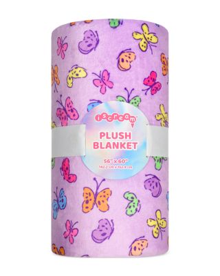 Girls' Bright Butterflies Plush Blanket - Little Kid, Big Kid