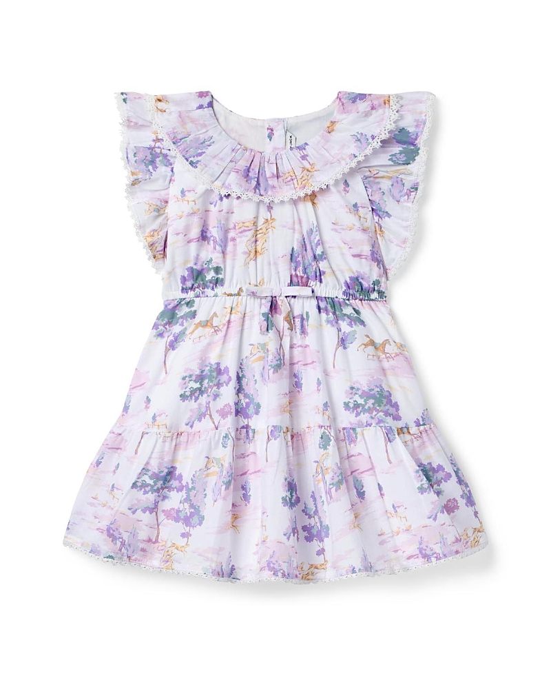 Janie and Jack Girls' Countryside Toile Ruffle Dress - Baby, Little Kid, Big Kid