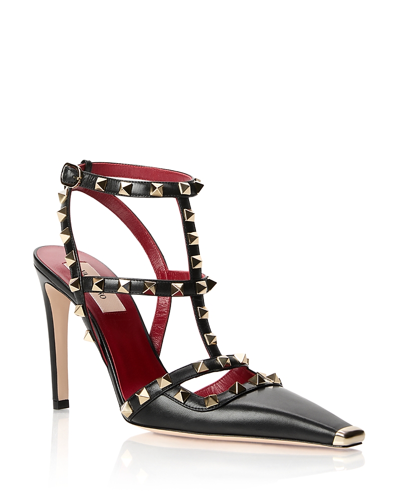 Valentino Garavani Women's Studded Leather Ankle Strap Pumps