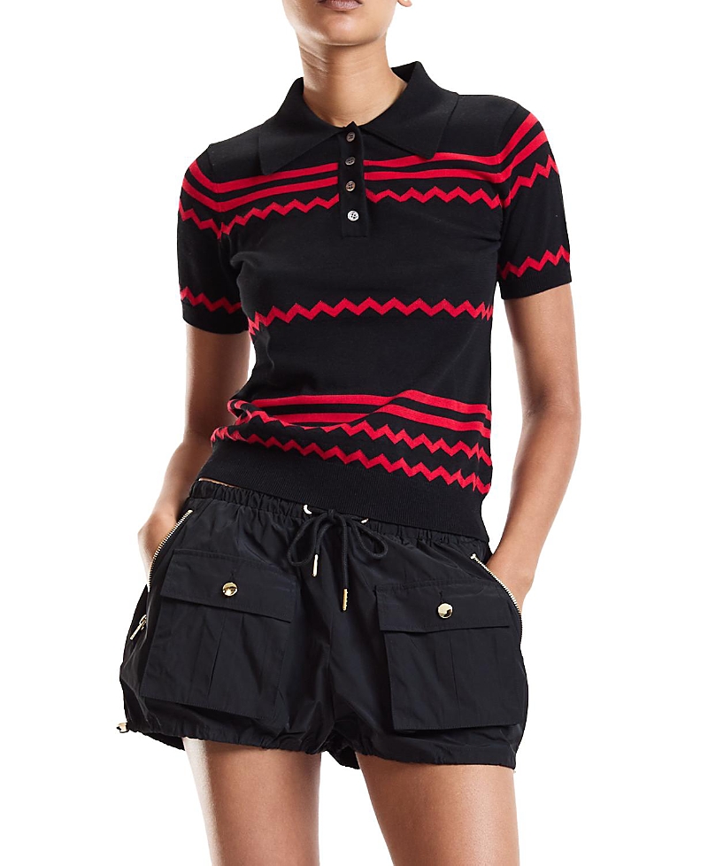 Cynthia Rowley Ziggy Cropped Knit Polo