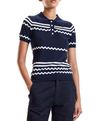 Cynthia Rowley Ziggy Cropped Knit Polo